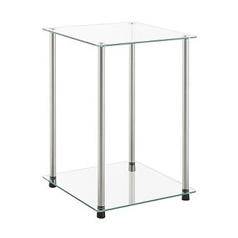 Convenience Concepts Designs2Go Classic Glass 2 tier Square End Table