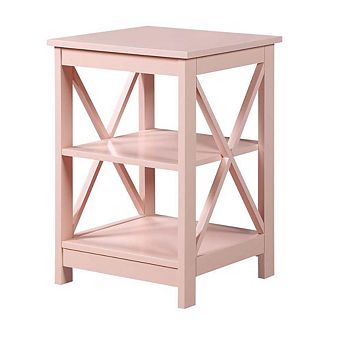 Convience Concept, Inc. Oxford End Table with Shelves Blush Pink