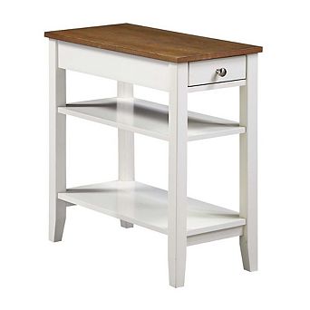 Convenience Concepts American Heritage 1 Drawer Chairside End Table with Shelves
