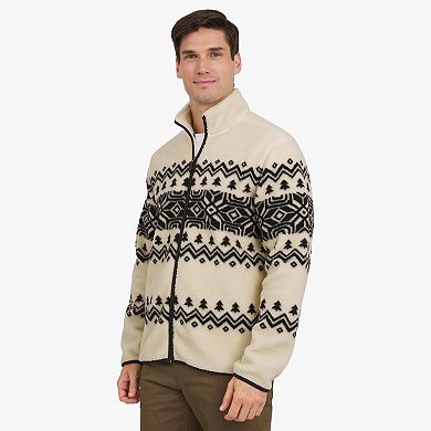 Men's Chaps Full-Zip Printed Sherpa Jacket