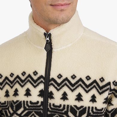 Men's Chaps Full-Zip Printed Sherpa Jacket