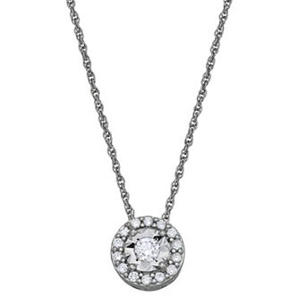 LeRose by Lexi and Rose Sterling Silver 1/4 Carat T.W. Lab-Grown Diamond Halo Necklace