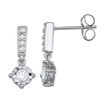 LeRose by Lexi and Rose Sterling Silver 1/3 Carat T.W. Lab-Grown Diamond Drop Stud Earrings