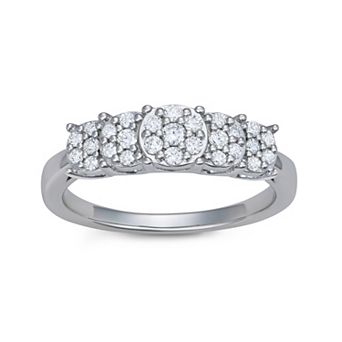 LeRose by Lexi and Rose Sterling Silver 1/3 Carat T.W. Lab-Grown Diamond 5 tier Ring