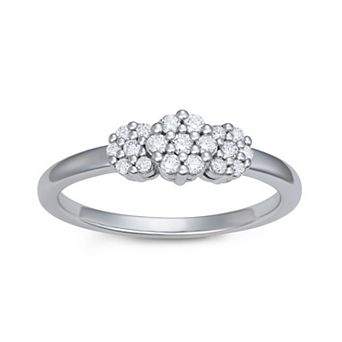 LeRose by Lexi and Rose Sterling Silver 1/4 Carat T.W. Lab-Grown Diamond 3 tier Ring
