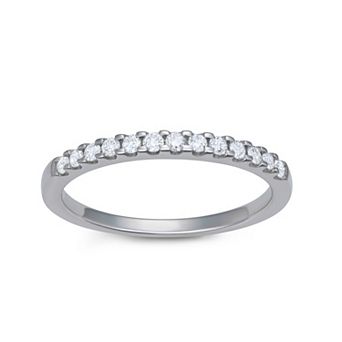 LeRose by Lexi and Rose Sterling Silver 1/4 Carat T.W. Lab-Grown Diamond Half Eternity Ring