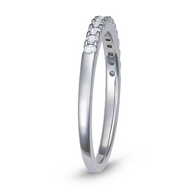 LeRose by Lexi and Rose Sterling Silver 1/4 Carat T.W. Lab-Grown Diamond Half Eternity Ring