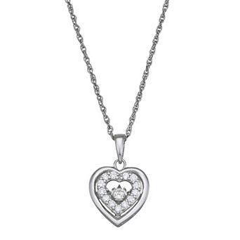 LeRose by Lexi and Rose Sterling Silver 1/4 Carat T.W. Lab-Grown Diamond Heart Pendant Necklace
