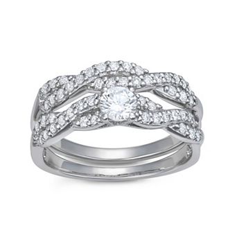 LeRose by Lexi and Rose Sterling Silver 3/4 Carat T.W. Lab-Grown Diamond Ring Set