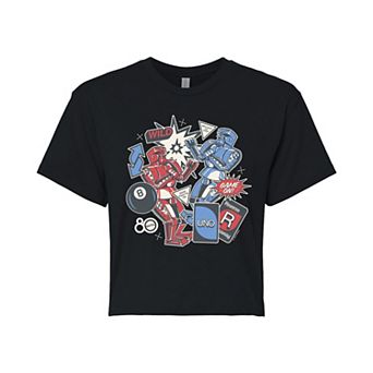 Juniors' Mattel 80th Annivesary Classic Games Cropped Tee