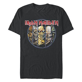 Men's Iron Maiden Faces Stamp Graphic Tee