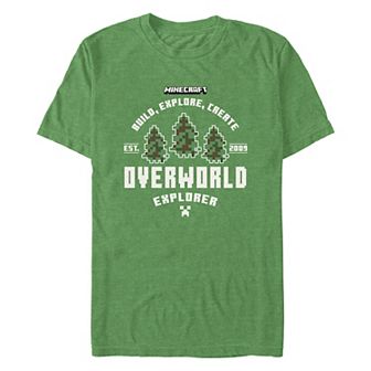 Men's Minecraft Build Explore Create Est. 2009 Graphic Tee