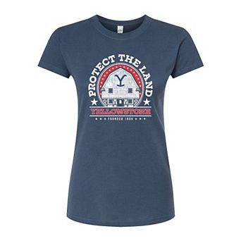 Juniors' Yellowstone Protect The Land Fitted Tee