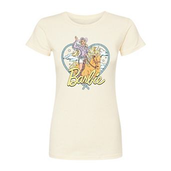 Juniors' Barbie® Western Heart Fitted Tee