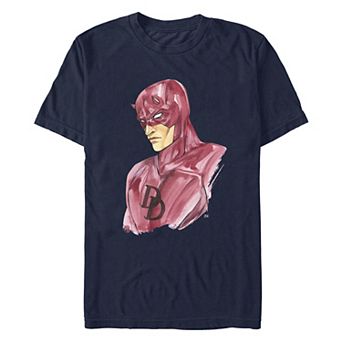 Men's Marvel Daredevil Watercolor Self Portrait Graphic Tee