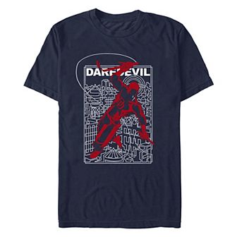 Men's Marvel Daredevil Jumping Buildings Graphic Tee