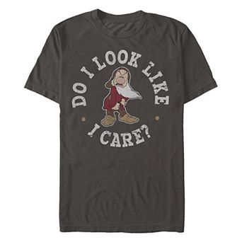 Disney's Snow White And The Seven Dwarfs Grumpy Do I Look Like I Care Men's Graphic Tee