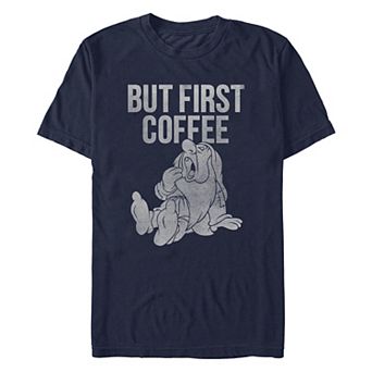 Disney's Snow White And The Seven Dwarfs Sleepy But Coffee First Men's Graphic Tee