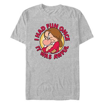 Disney's Snow White And The Seven Dwarfs Grumpy I Had Fun Once It Was Awful Men's Graphic Tee