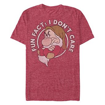 Disney's Snow White And The Seven Dwarfs Grumpy Fun Fact I Don't Care Men's Graphic Tee