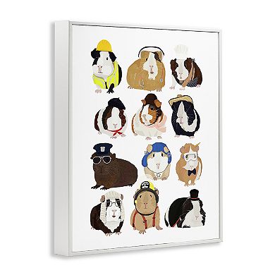 Stupell Home Decor Guinea Pigs Various Uniforms Wall Art