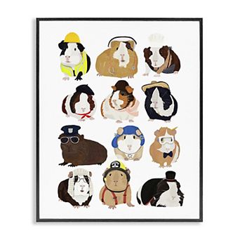 Stupell Home Decor Guinea Pigs Various Uniforms Wall Art