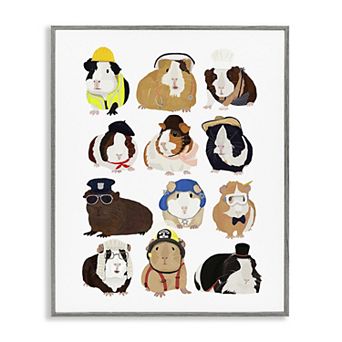 Stupell Home Decor Guinea Pigs Various Uniforms Wall Art