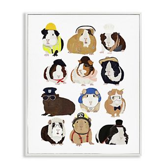 Stupell Home Decor Guinea Pigs Various Uniforms Wall Art