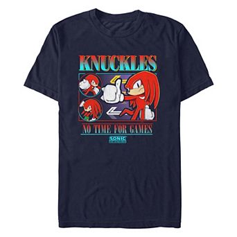 Men's Sonic the Hedgehog Knuckles No Time For Games Poster Graphic Tee