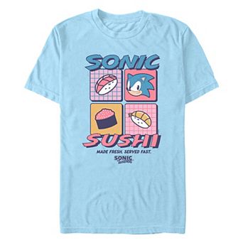 Men's Sonic the Hedgehog Sushi Made Fresh Served Fast Graphic Tee