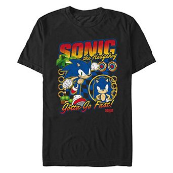 Men's Sonic the Hedgehog Gotta Go Fast And Get The Rings Graphic Tee