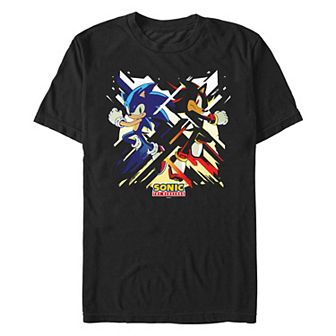 Men's Sonic the Hedgehog And Shadow Action Poster Graphic Tee