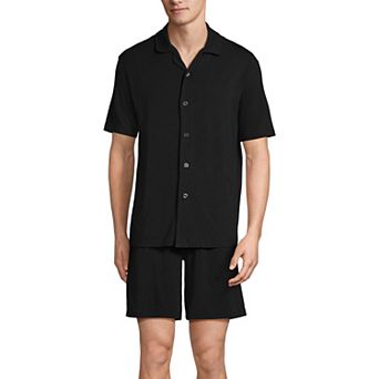Men's Lands' End 2 pc Short Sleeve Cooling Knit Pajama Top & Pajama Bottom Set