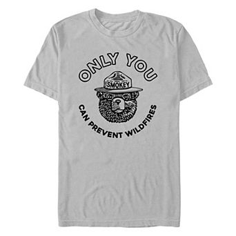 Men's Smokey The Bear Sketch Only You Can Prevent Wildfires Graphic Tee