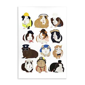 Stupell Home Decor Guinea Pigs in Various Uniforms Wall Art