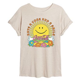 Juniors' Have A Coke & A Smile Oversized Tee