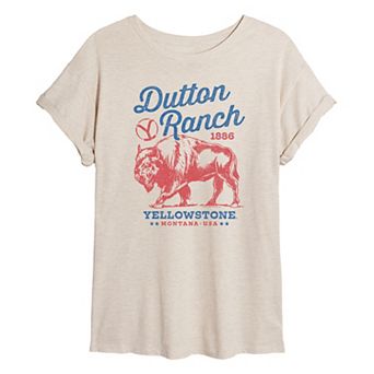 Juniors' Yellowstone Dutton Ranch Oversized Tee