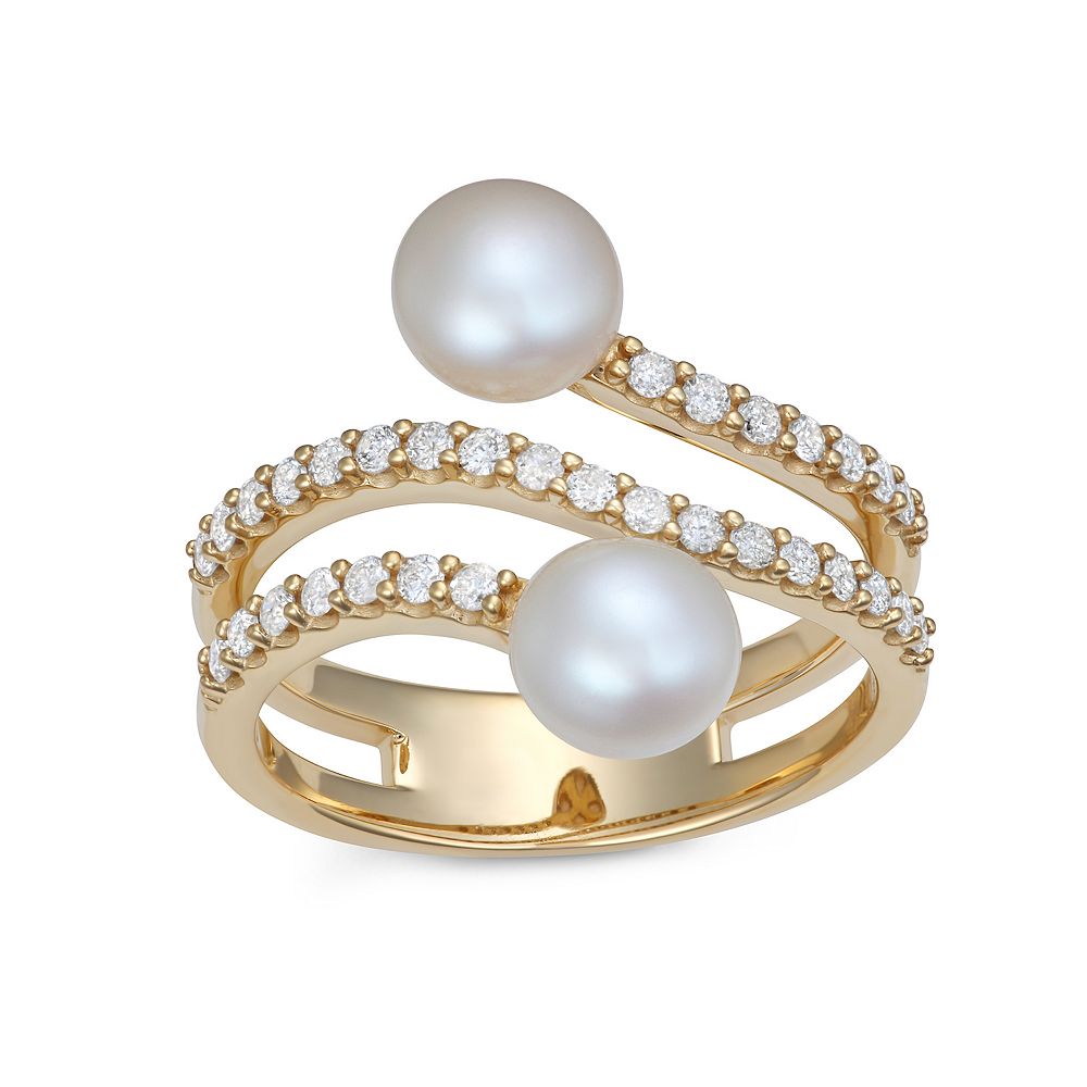 LeRose by Lexi and Rose 10k Gold 3/8 Carat T.W. Diamond & Freshwater ...