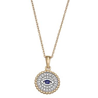 LeRose by Lexi and Rose 1/10 Carat T.W. Diamond & Lab-Created Sapphire Pendant Necklace