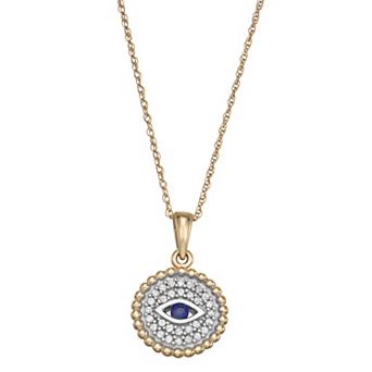 LeRose by Lexi and Rose 1/10 Carat T.W. Diamond & Lab-Created Sapphire Pendant Necklace