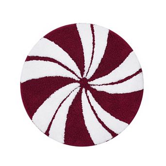St. Nicholas Square® Peppermint Design Round Bathroom Rug