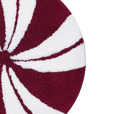 St. Nicholas Square® Peppermint Design Round Bathroom Rug