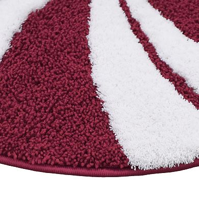St. Nicholas Square® Peppermint Design Round Bathroom Rug