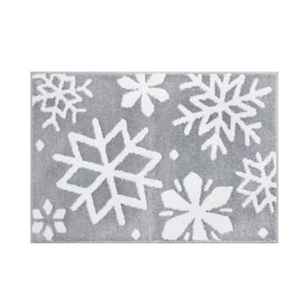 St. Nicholas Square® Metallic Snowflake Bathroom Rug