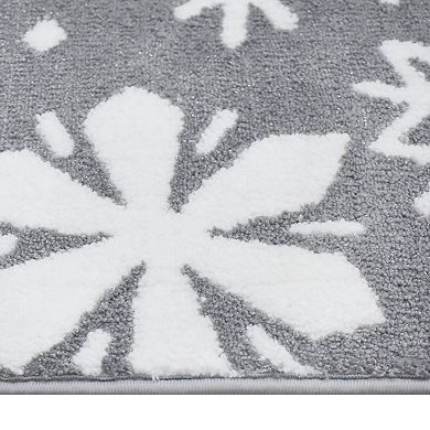 St. Nicholas Square® Metallic Snowflake Bathroom Rug