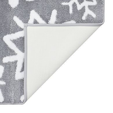 St. Nicholas Square® Metallic Snowflake Bathroom Rug