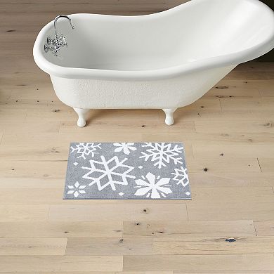 St. Nicholas Square® Metallic Snowflake Bathroom Rug