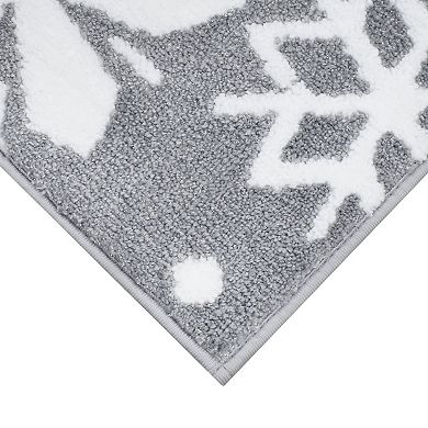 St. Nicholas Square® Metallic Snowflake Bathroom Rug