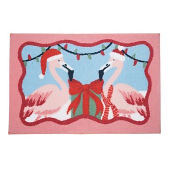 St. Nicholas Square® Flamingo Holiday Bathroom Rug