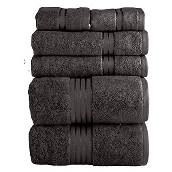 Lavish Home 6 pc Cotton Stripe Bath Towel Set